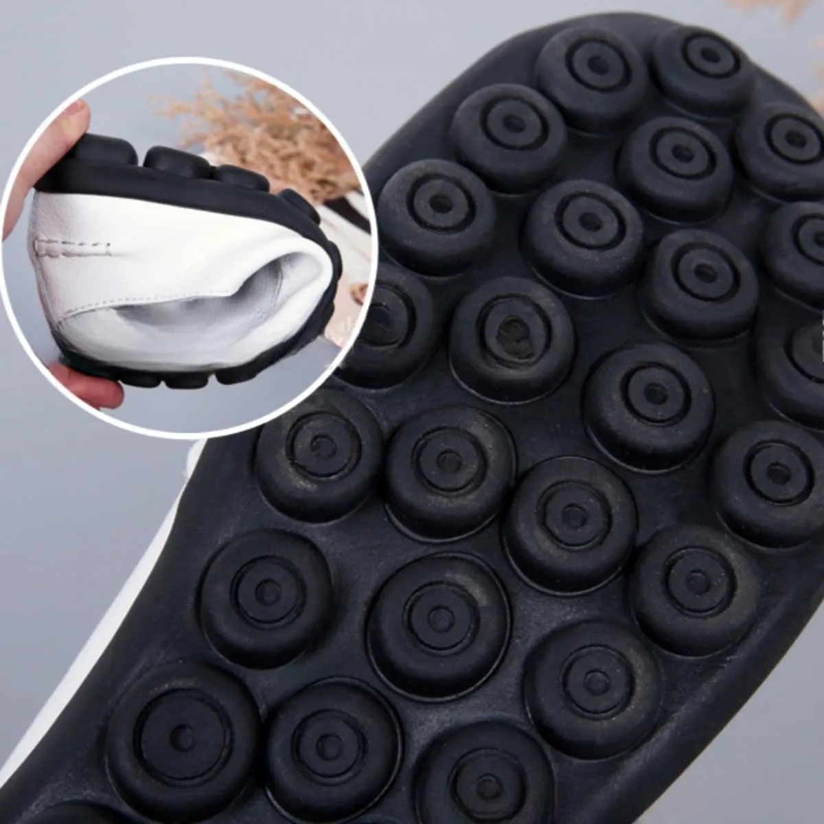 loafers orthopedic leather women loafers flat breathable leather driving nurse hiking non slip casual comfortable soft
