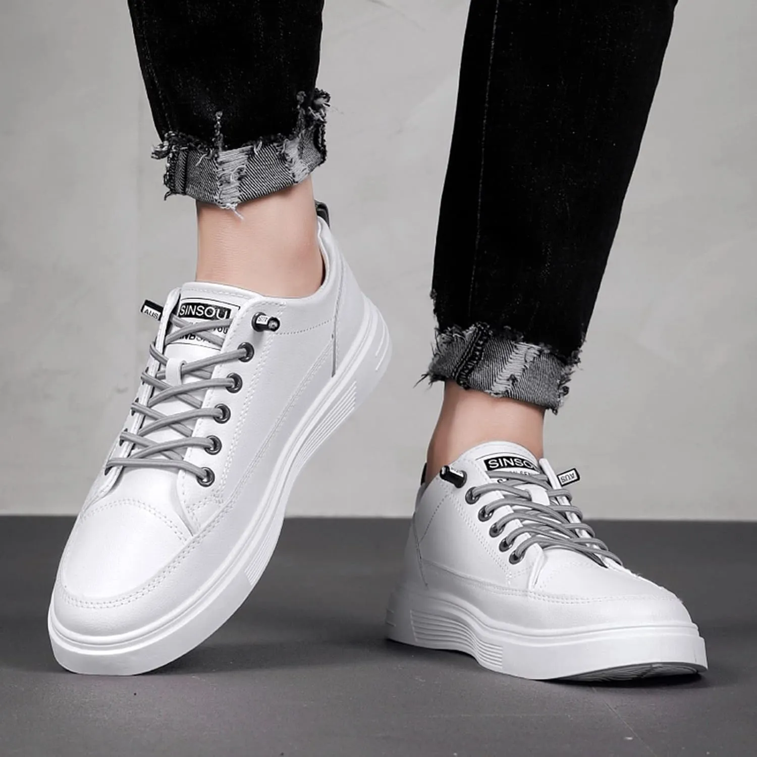 Men All Breathable Leather Casual Sneaker Mens Shoes