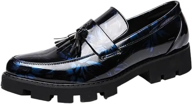 Men Tassel Loafers Fashionable Matte Leather Dress Shoes for Wedding Prom Party Formal Occasions