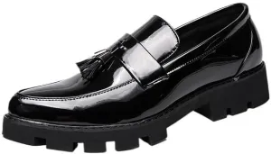 Men Tassel Loafers Fashionable Matte Leather Dress Shoes for Wedding Prom Party Formal Occasions