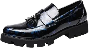 Men Tassel Loafers Fashionable Matte Leather Dress Shoes for Wedding Prom Party Formal Occasions