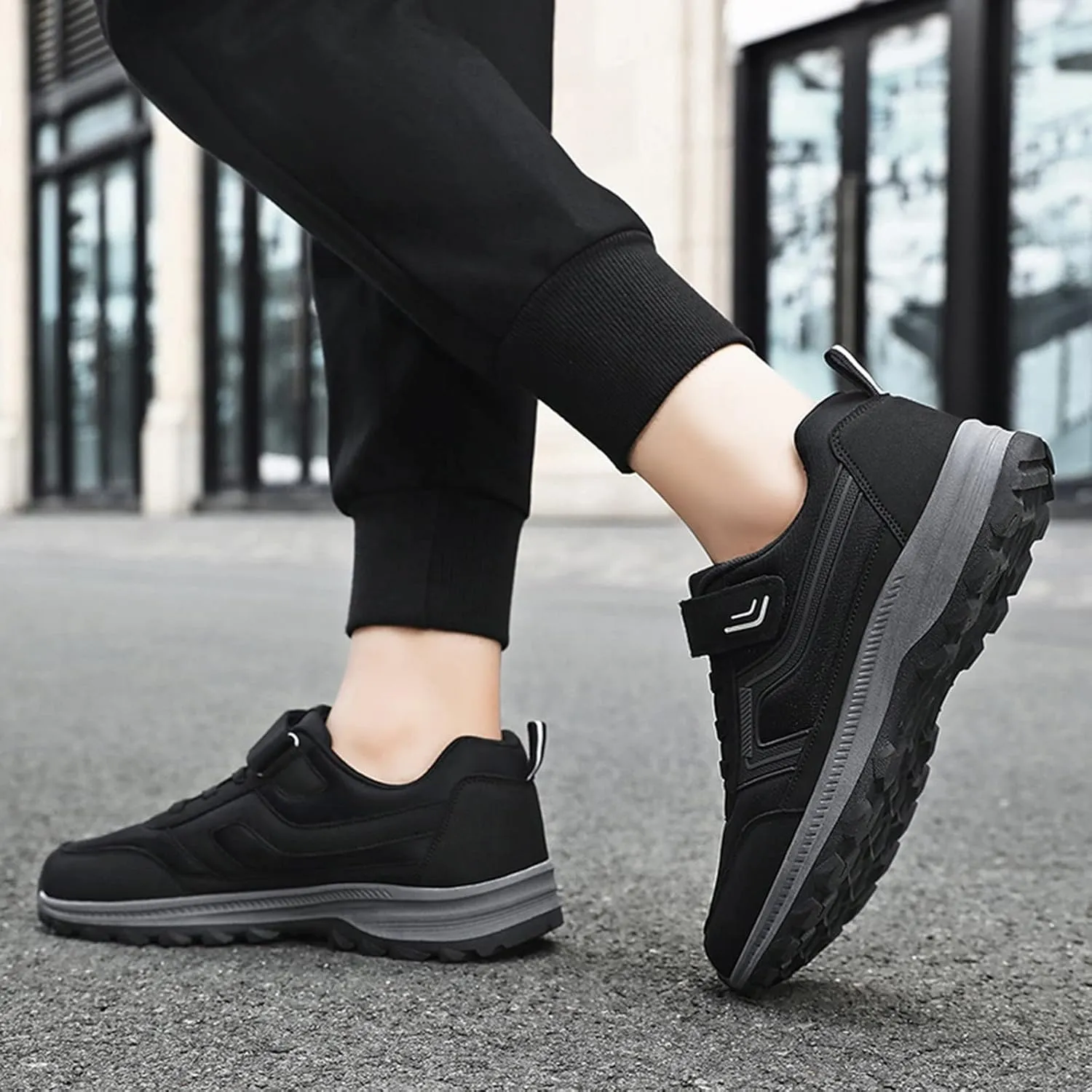 Men Walking Shoes Wide Hiking Shoes Waterproof Outdoor Work Shoes Trails Sneakers Casual Comfortable Trekking Shoes