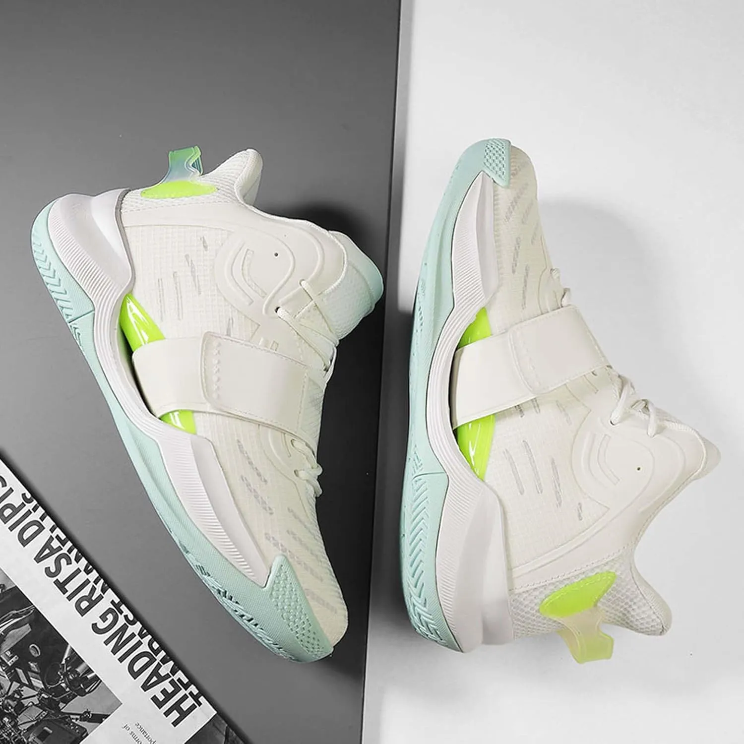 Men Women Fashion Basketball Shoes High Top Running Training Sneakers Breathable Rebound Fitness Tennis Outdoor Casual Walking Sneakers