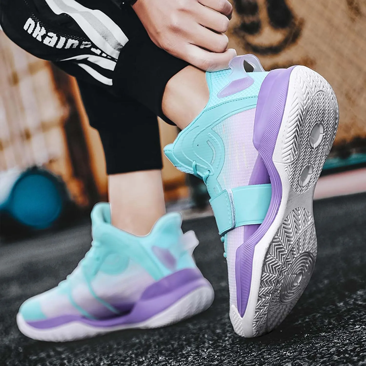 Men Women Fashion Basketball Shoes High Top Running Training Sneakers Breathable Rebound Fitness Tennis Outdoor Casual Walking Sneakers