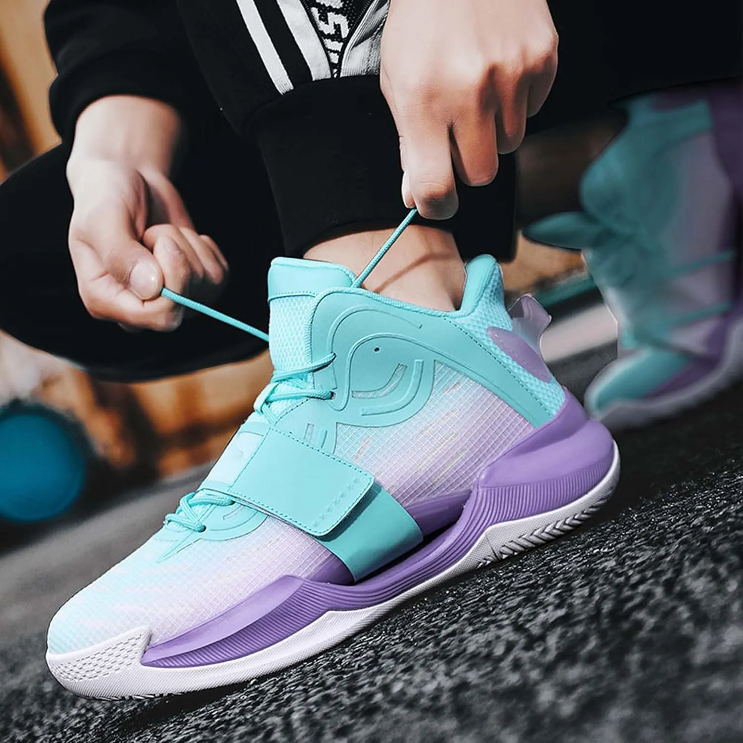 Men Women Fashion Basketball Shoes High Top Running Training Sneakers Breathable Rebound Fitness Tennis Outdoor Casual Walking Sneakers