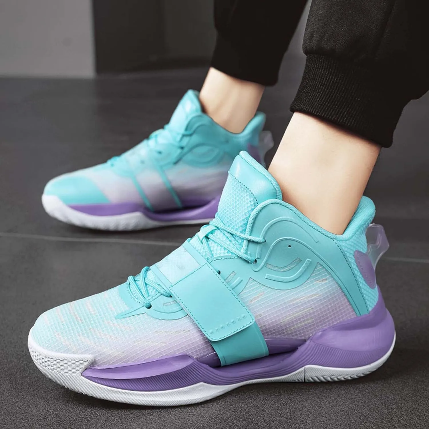 Men Women Fashion Basketball Shoes High Top Running Training Sneakers Breathable Rebound Fitness Tennis Outdoor Casual Walking Sneakers