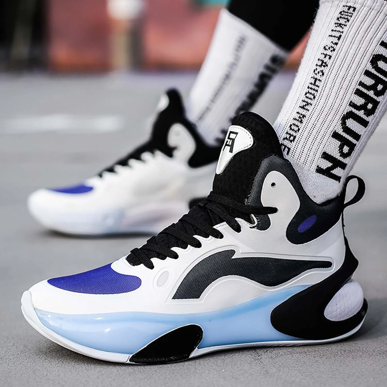 Men Women Non-Slip Basketball Shoes Fashion Breathable Sneakers Cushioning Rebound Sports Running Shoes Street Walking Casual Sports Basketball Shoes