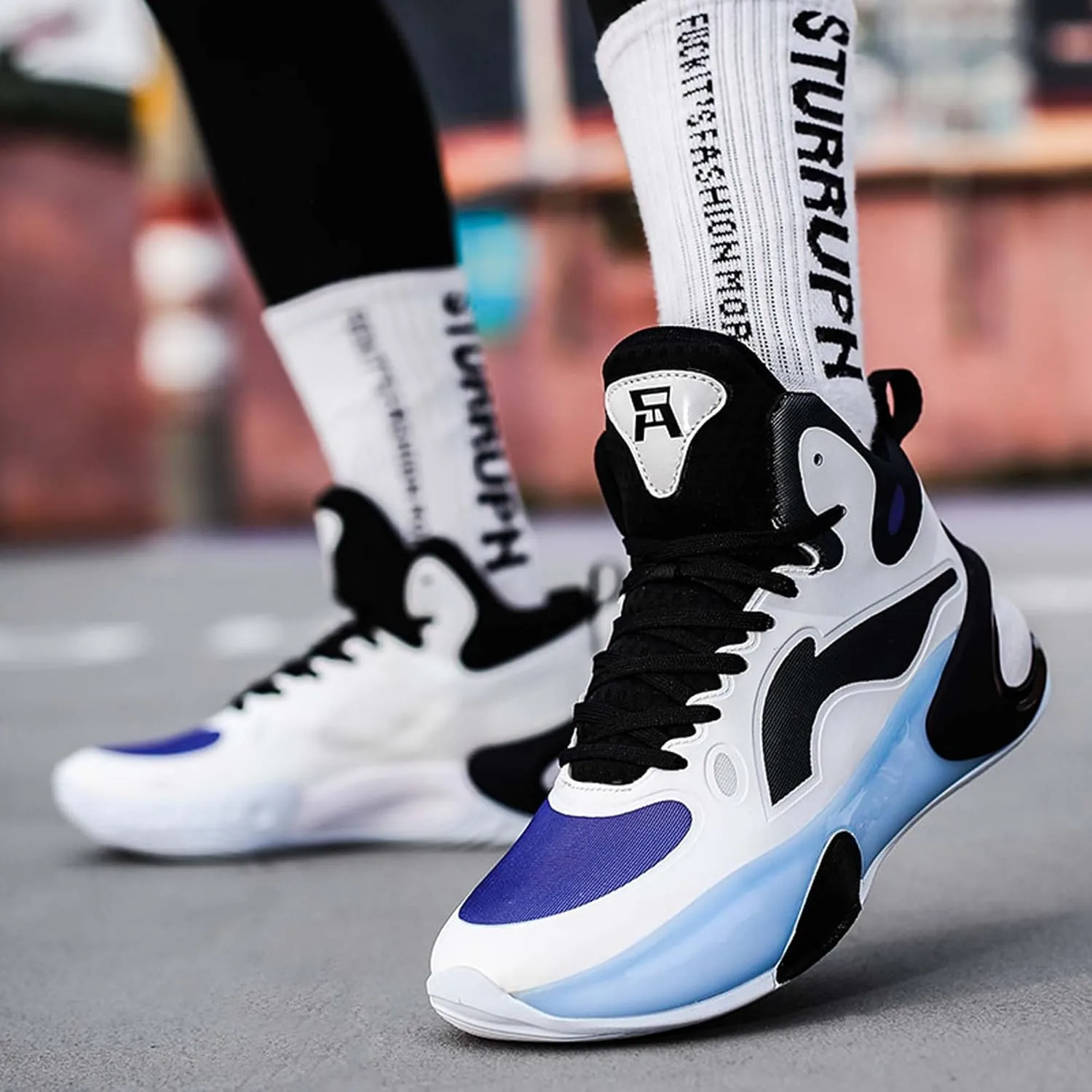 Men Women Non-Slip Basketball Shoes Fashion Breathable Sneakers Cushioning Rebound Sports Running Shoes Street Walking Casual Sports Basketball Shoes