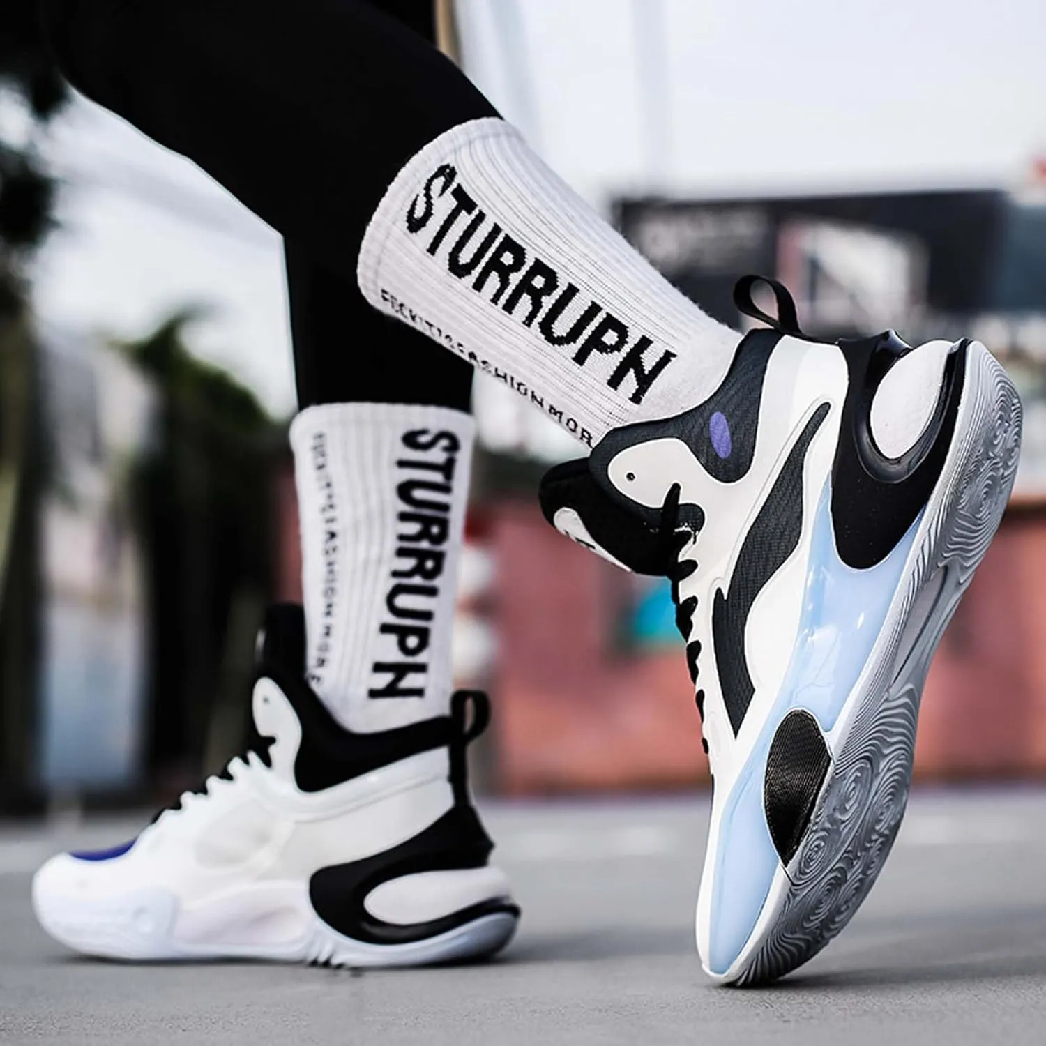 Men Women Non-Slip Basketball Shoes Fashion Breathable Sneakers Cushioning Rebound Sports Running Shoes Street Walking Casual Sports Basketball Shoes