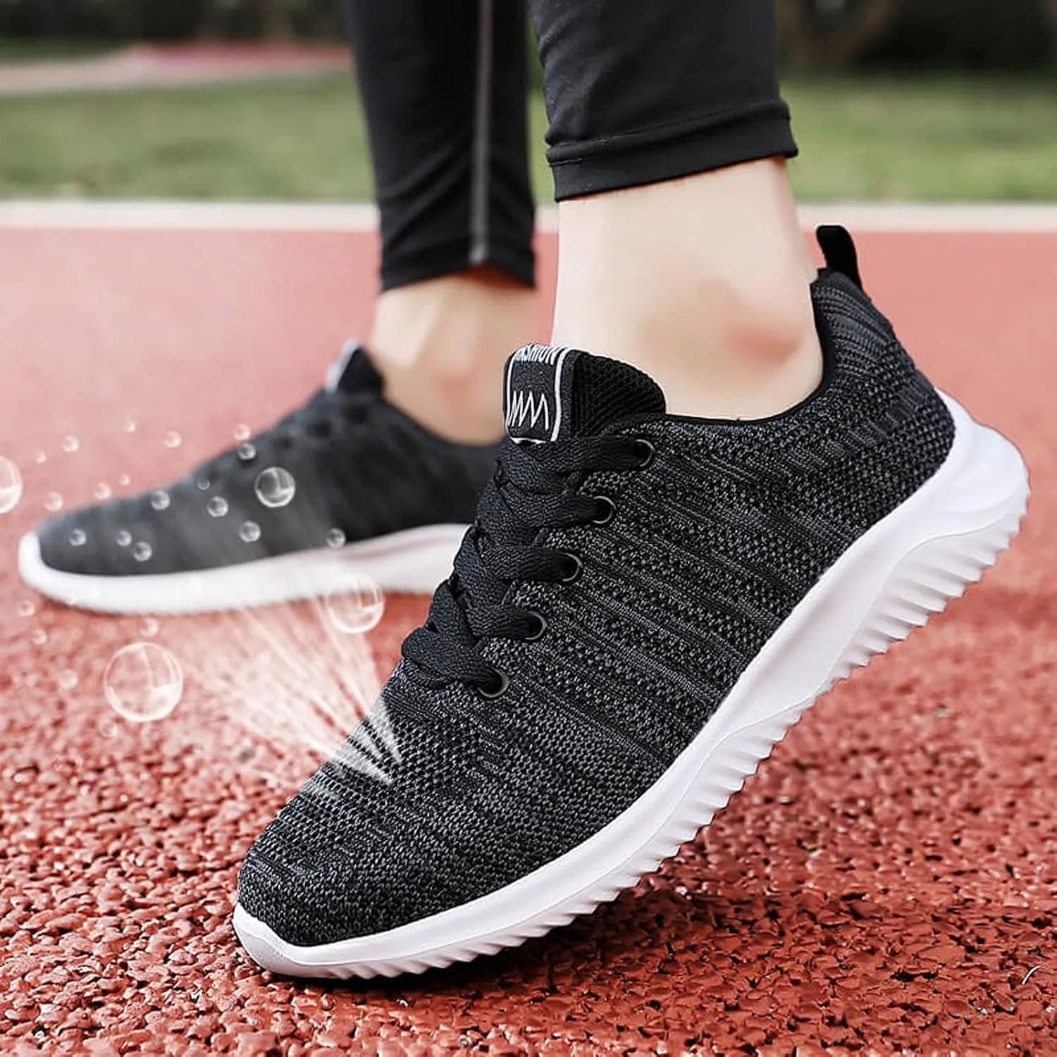 Men's Athletic Running Shoes Lace Up Lightweight Breathable Fashion Sneaker Lightweight Diabetic Shoes for Men