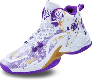 Men's Basketball Shoes Breathable Anti Slip Fashionable Graffiti Training Shoes Outdoor Shoes