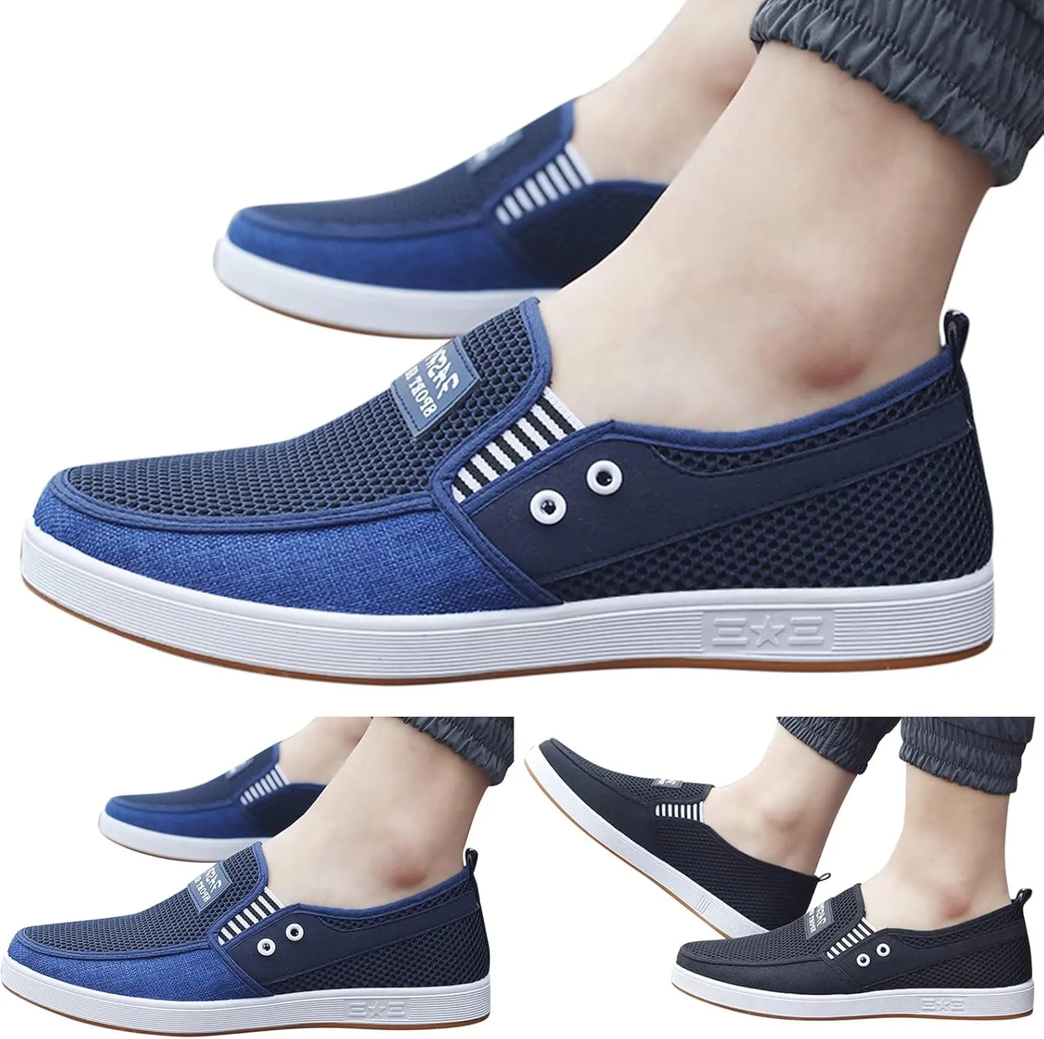 Men's Breathable Barefoot Shoes Comfortable Breathable Slip On Sneaker Comfortable & Light-Weight Stretch Shoes