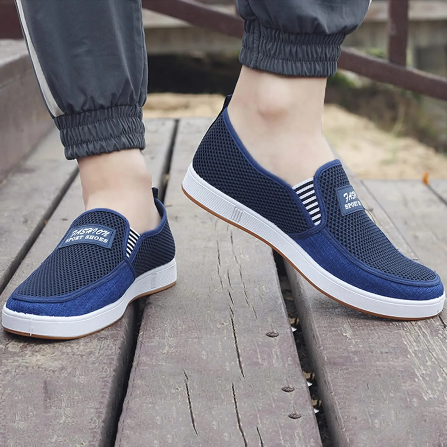 Men's Breathable Barefoot Shoes Comfortable Breathable Slip On Sneaker Comfortable & Light-Weight Stretch Shoes