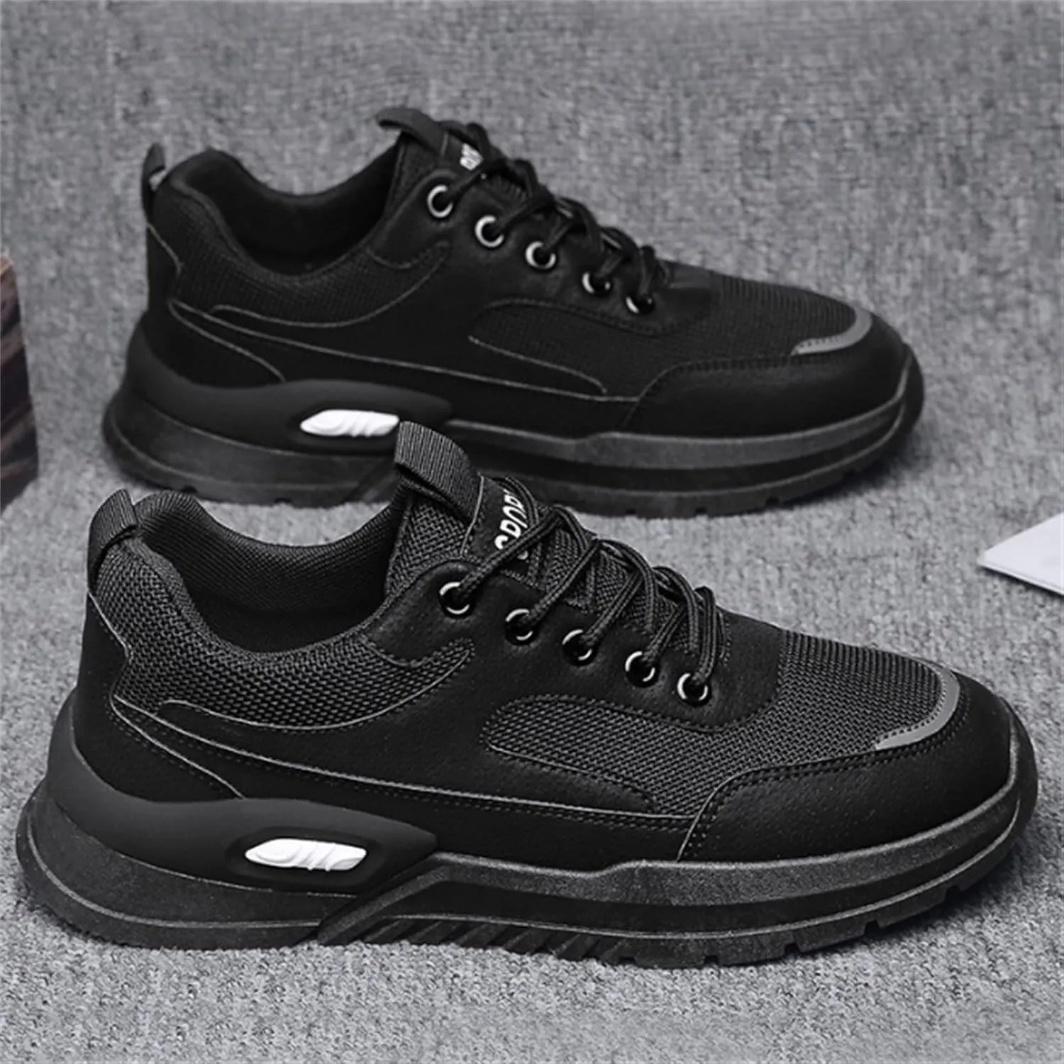 Mens Breathable Lace Up Running Shoes Comfortable Breathable Lace Up Sneaker Non Slip Work Sport Shoes for Men