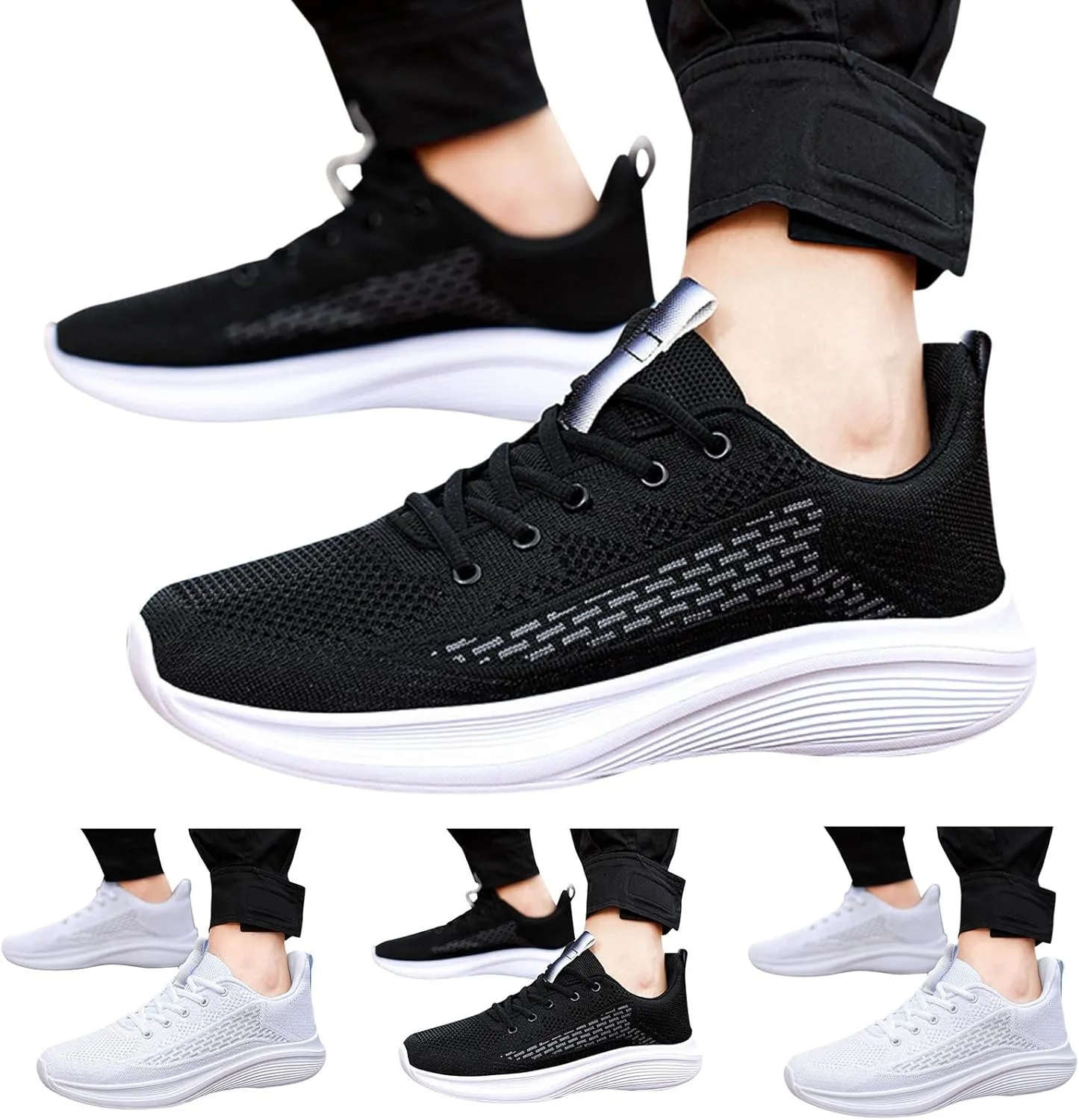 Men's Breathable Mesh Running Shoes Lightweight Breathable Slip On Running Shoe Lightweight Work Shoes for Men