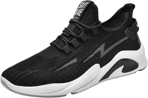 Men's Breathable Stretch Workout Shoes Comfortable Breathable Lace Up Sneaker Men's Sport Breathable Mesh Shoes