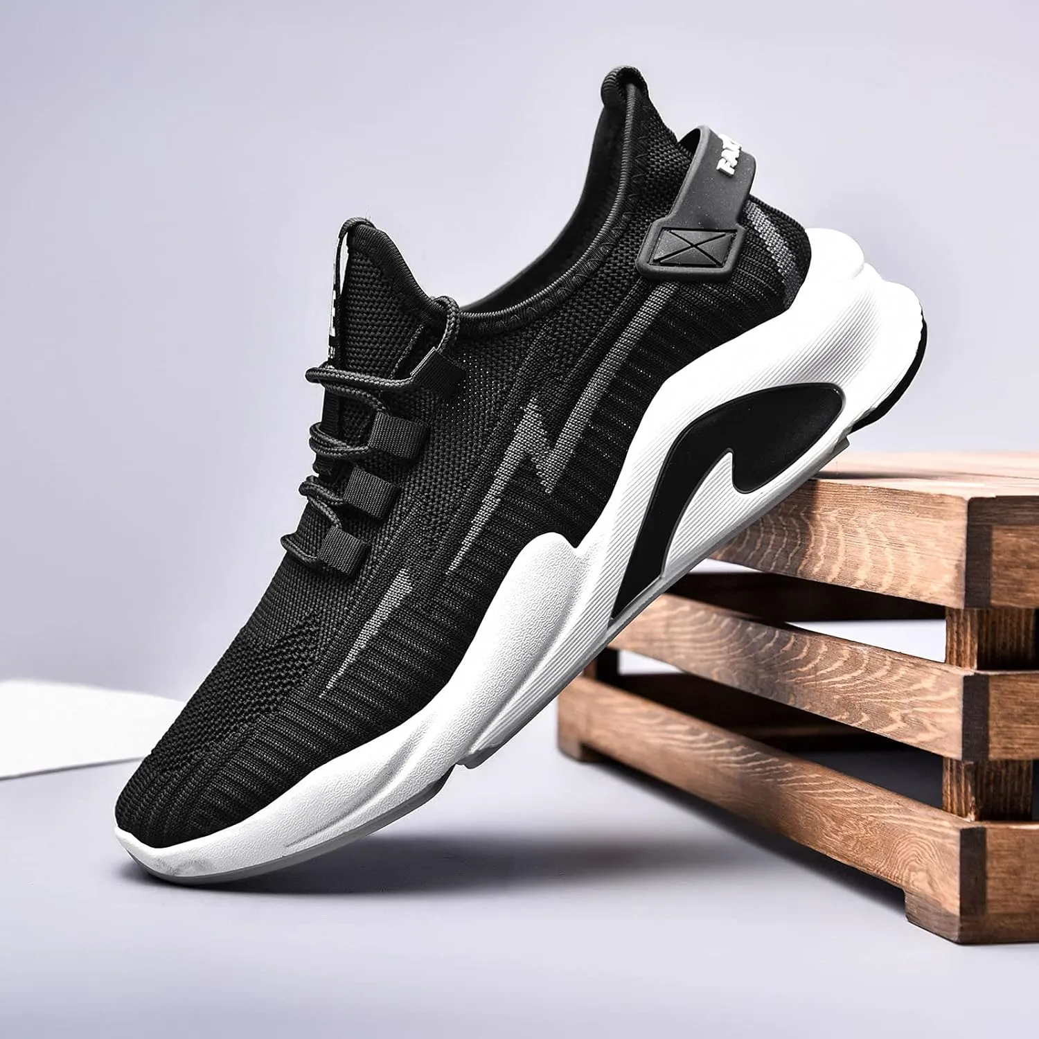 Men's Breathable Stretch Workout Shoes Comfortable Breathable Lace Up Sneaker Men's Sport Breathable Mesh Shoes