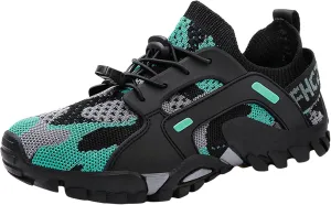Men's Breathable Stretch Workout Shoes Lace Up Comfortable Light-Weight Shoe Breathable Diabetic Shoes for Men