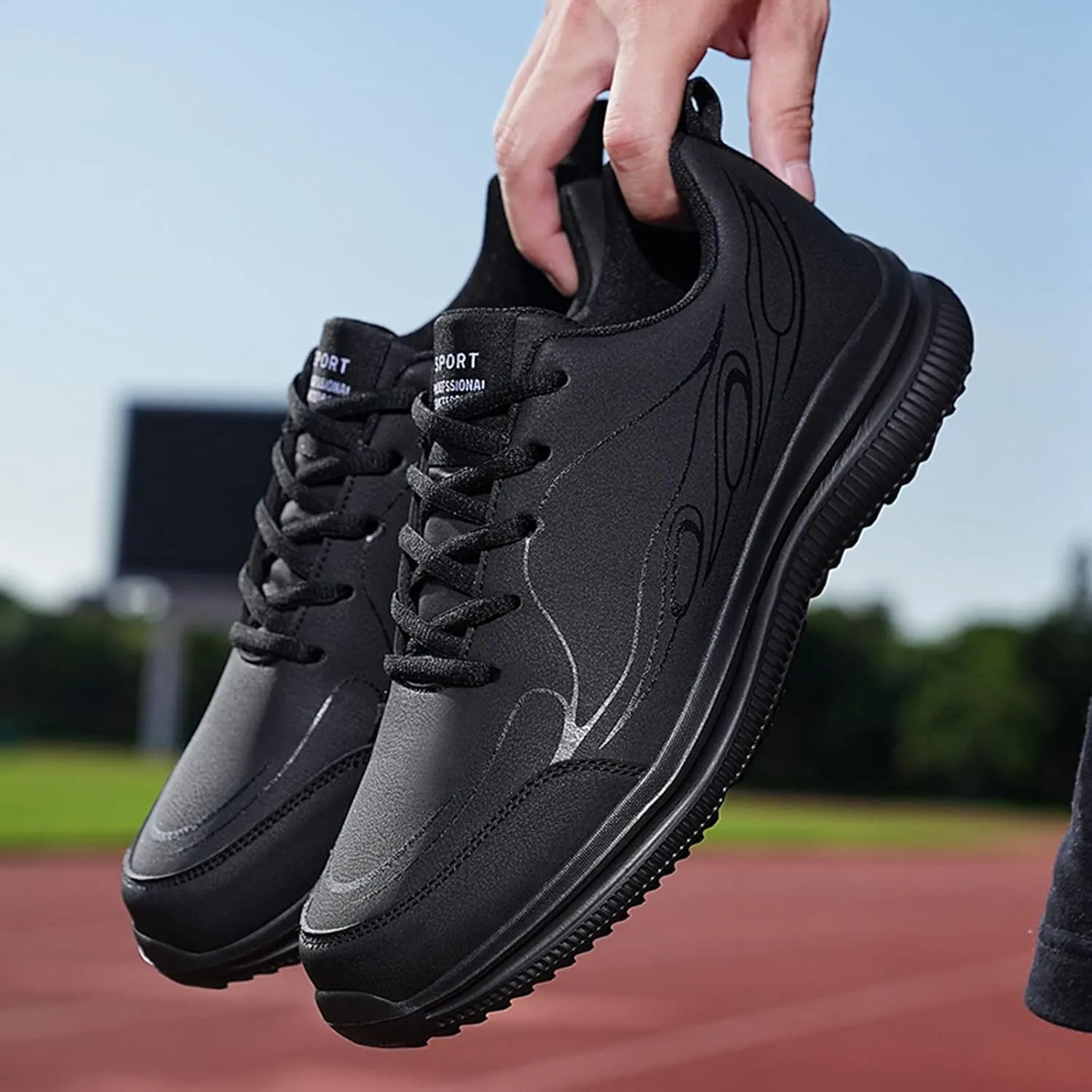 Men's Breathable Stretch Workout Shoes Lightweight Breathable Slip on Running Shoe Lightweight Minimalist Shoes