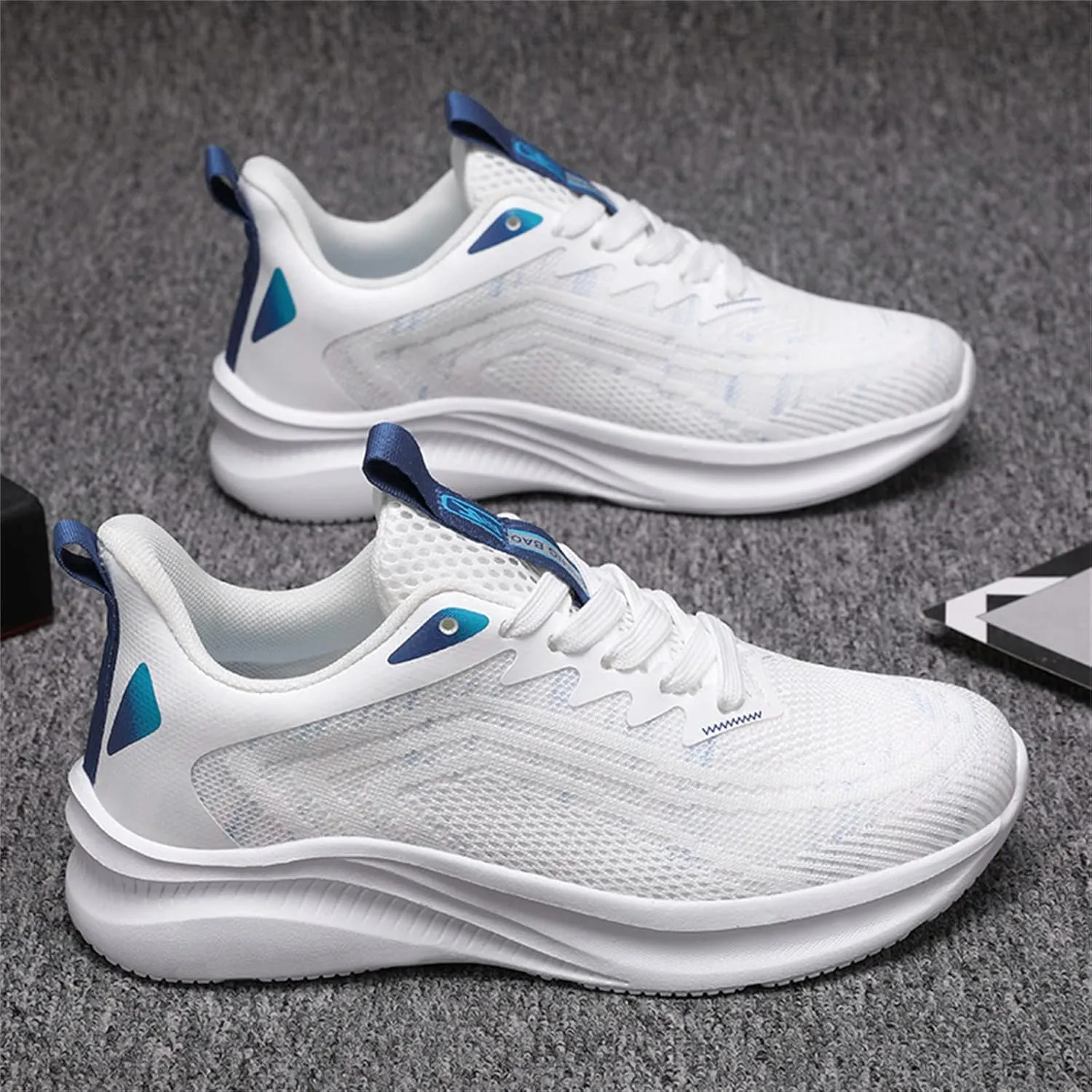 Men's Breathable Stretch Workout Shoes Lightweight Breathable Slip On Running Shoe Sport Jogging Walking Shoes