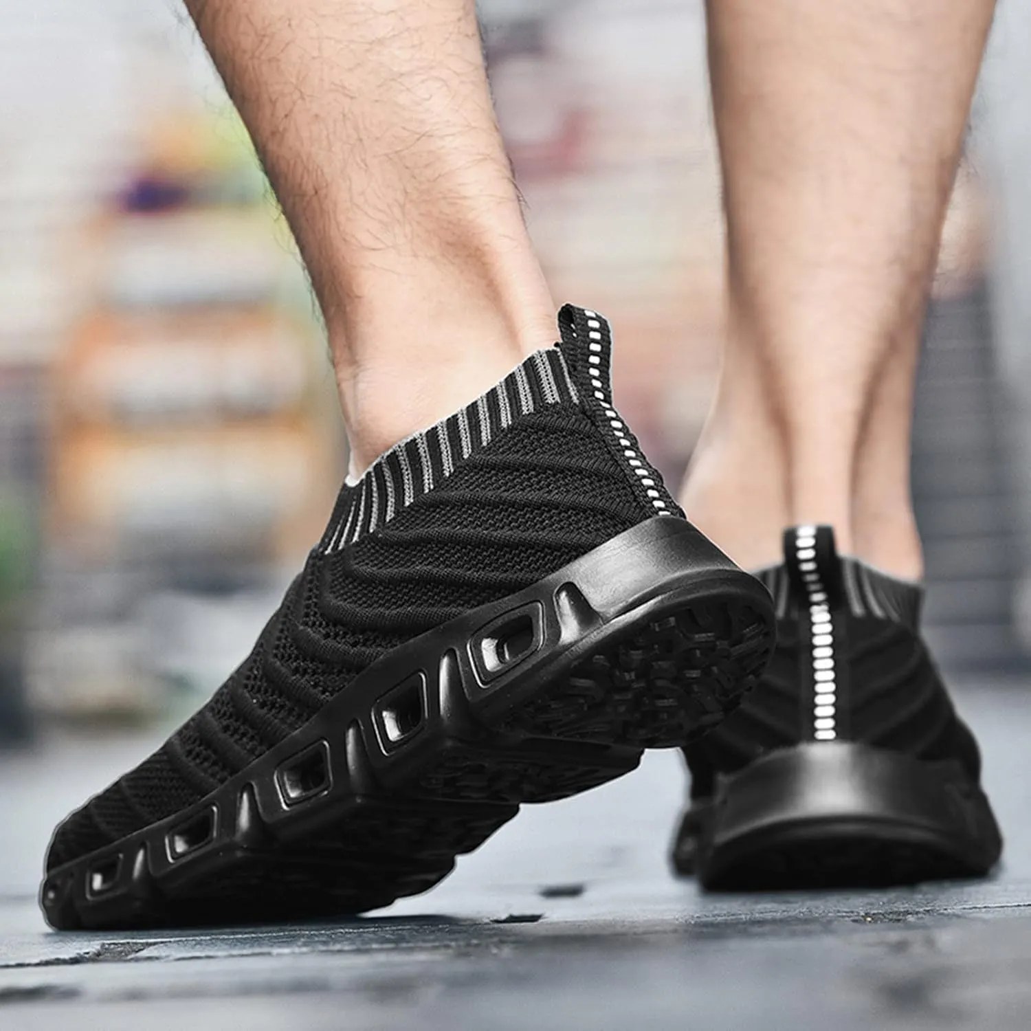 Men's Breathable Stretch Workout Shoes Supportive Running Athletic Sneaker Memory Foam Versatile Shoes for Men
