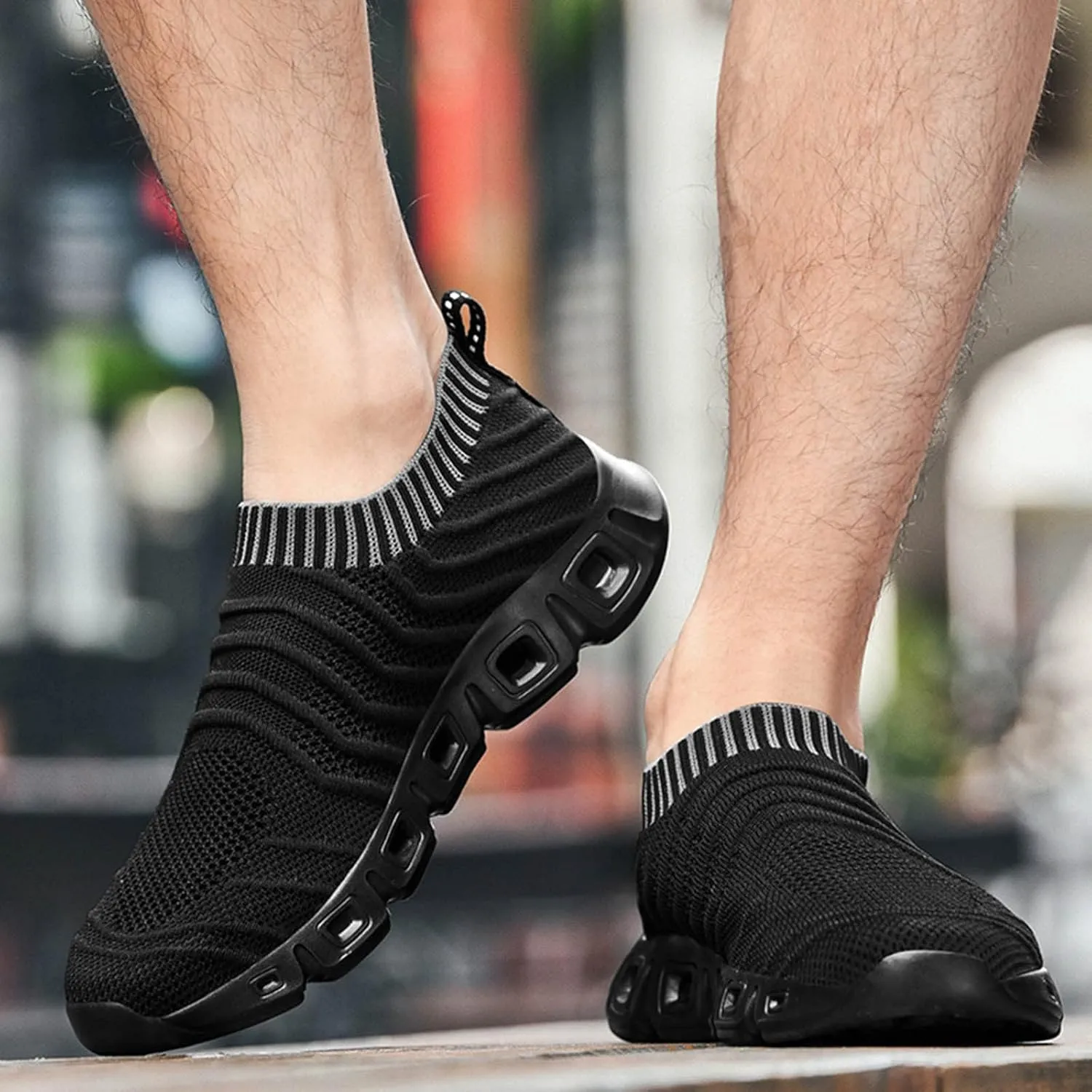 Men's Breathable Stretch Workout Shoes Supportive Running Athletic Sneaker Memory Foam Versatile Shoes for Men