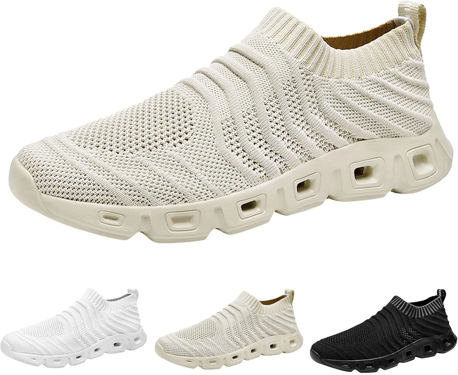 Men's Breathable Stretch Workout Shoes Supportive Running Athletic Sneaker Memory Foam Versatile Shoes for Men