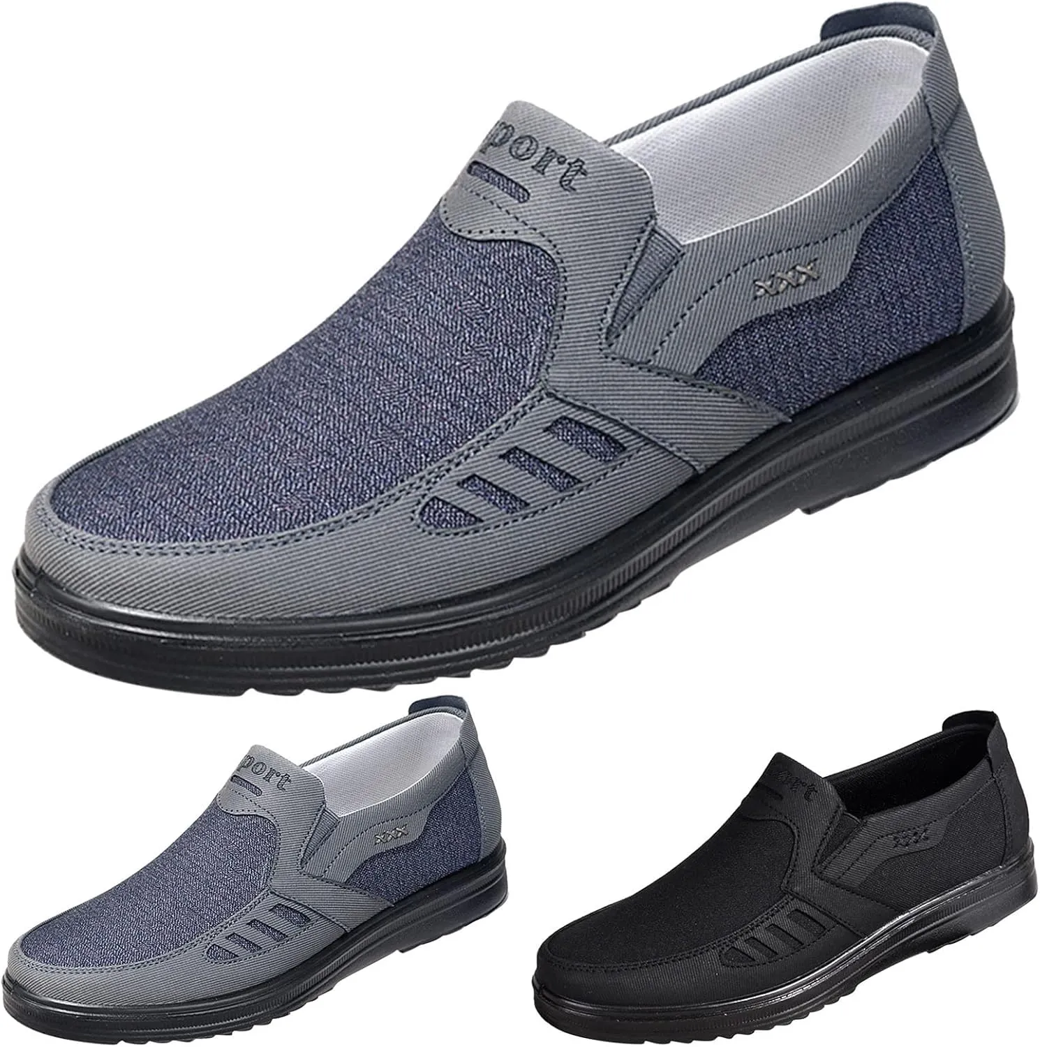 Men's Casual Dress Sneakers Fashion All Season Men Casual Shoes Flat Non Slip On Simple Design Solid Color Comfortable