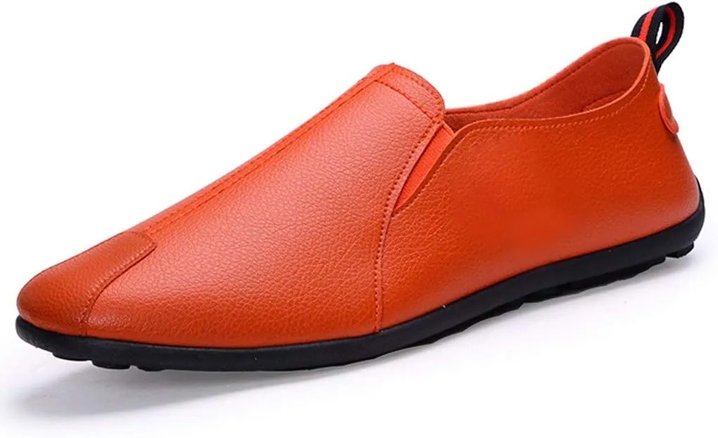 Men's Casual Dress Sneakers Fashion Men Leather Casual Slip-On Breathable Driving Boat Shoes Dress Shoes