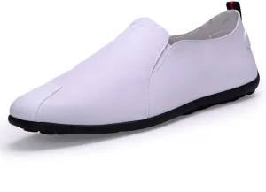 Men's Casual Dress Sneakers Fashion Men Leather Casual Slip-On Breathable Driving Boat Shoes Dress Shoes