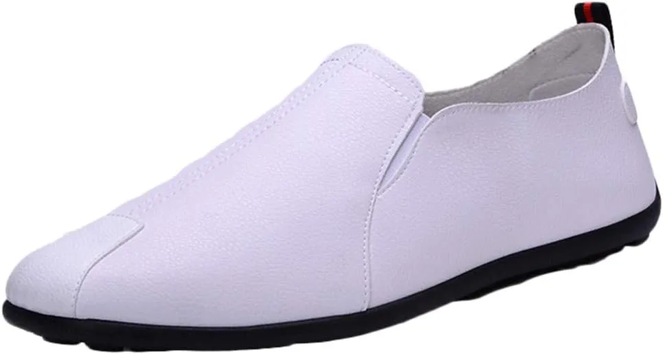 Men's Casual Dress Sneakers Fashion Men Leather Casual Slip-On Breathable Driving Boat Shoes Dress Shoes