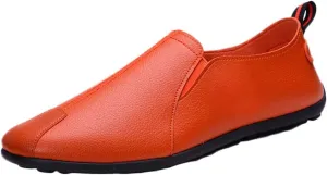 Men's Casual Dress Sneakers Fashion Men Leather Casual Slip-On Breathable Driving Boat Shoes Dress Shoes