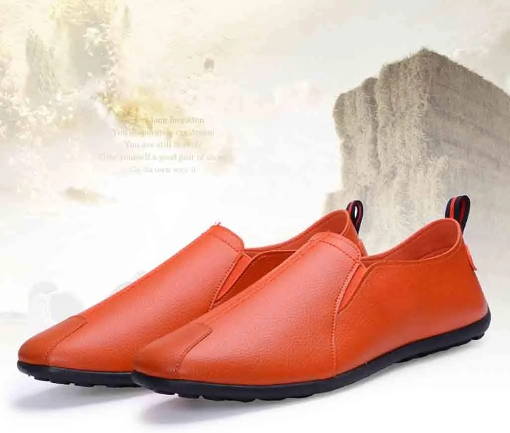Men's Casual Dress Sneakers Fashion Men Leather Casual Slip-On Breathable Driving Boat Shoes Dress Shoes
