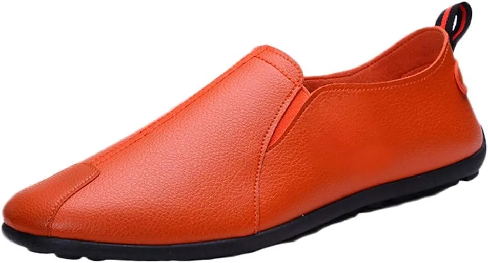 Men's Casual Dress Sneakers Fashion Men Leather Casual Slip-On Breathable Driving Boat Shoes Dress Shoes