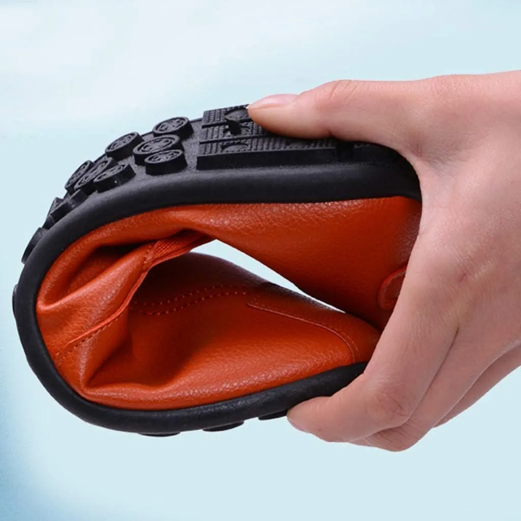 Men's Casual Dress Sneakers Fashion Men Leather Casual Slip-On Breathable Driving Boat Shoes Dress Shoes