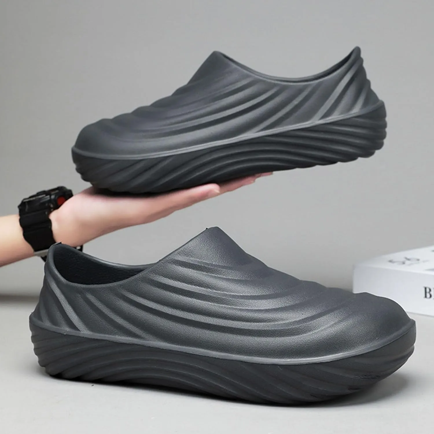 Men's Casual Dress Sneakers Men's and Work Shoes with Closure Toe Lightweight and Wear Solid Color Casual Shoes for