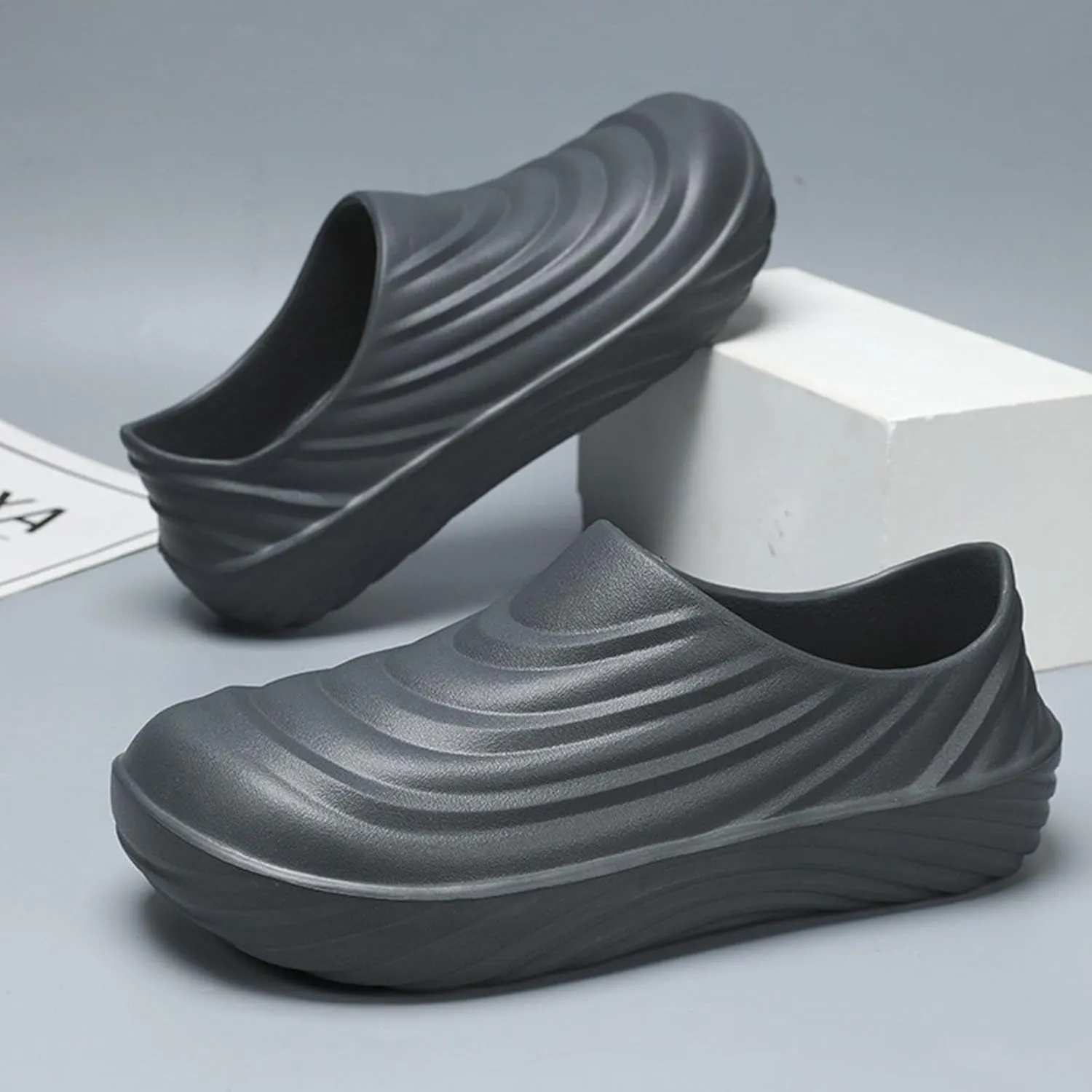 Men's Casual Dress Sneakers Men's and Work Shoes with Closure Toe Lightweight and Wear Solid Color Casual Shoes for