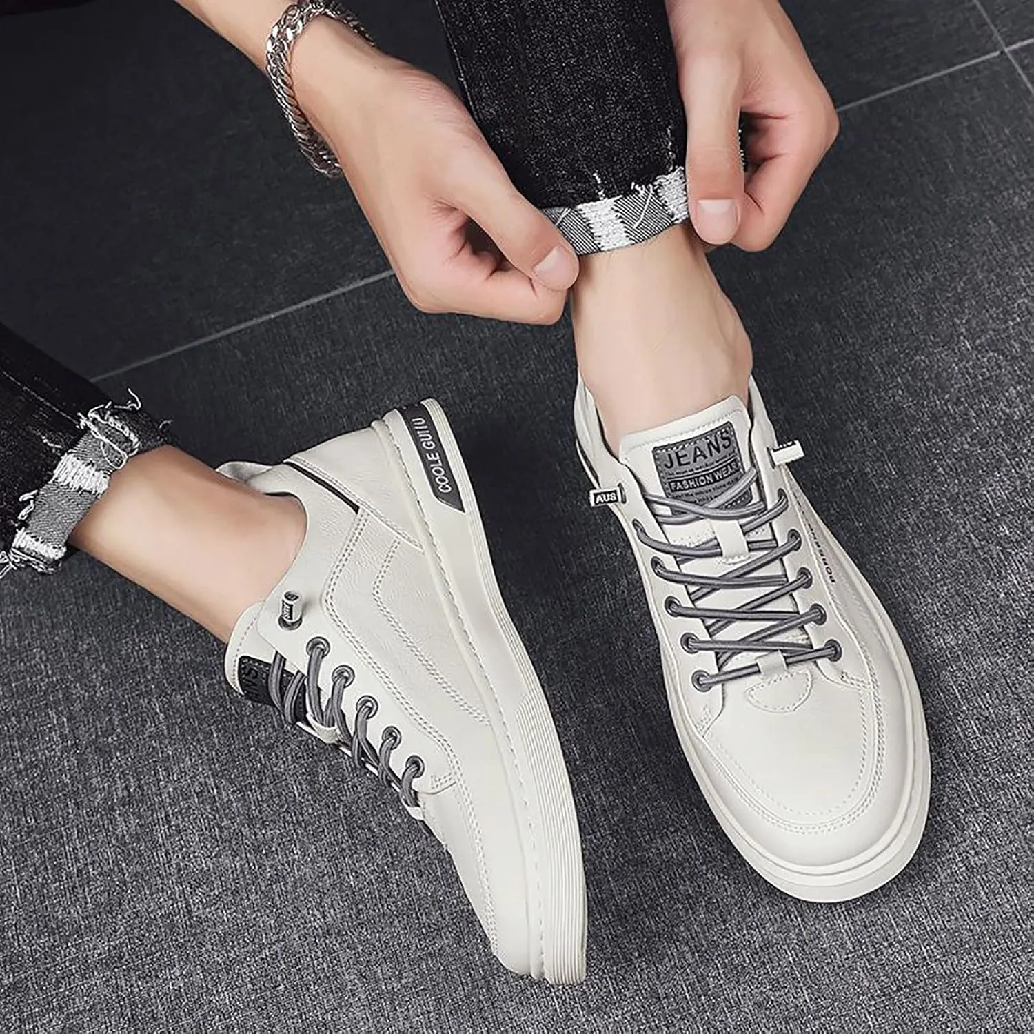 Men's Casual Dress Sneakers Sneakers Fashion Custom Low Top Leather Board Shoes Men Skateboard Casual Shoes