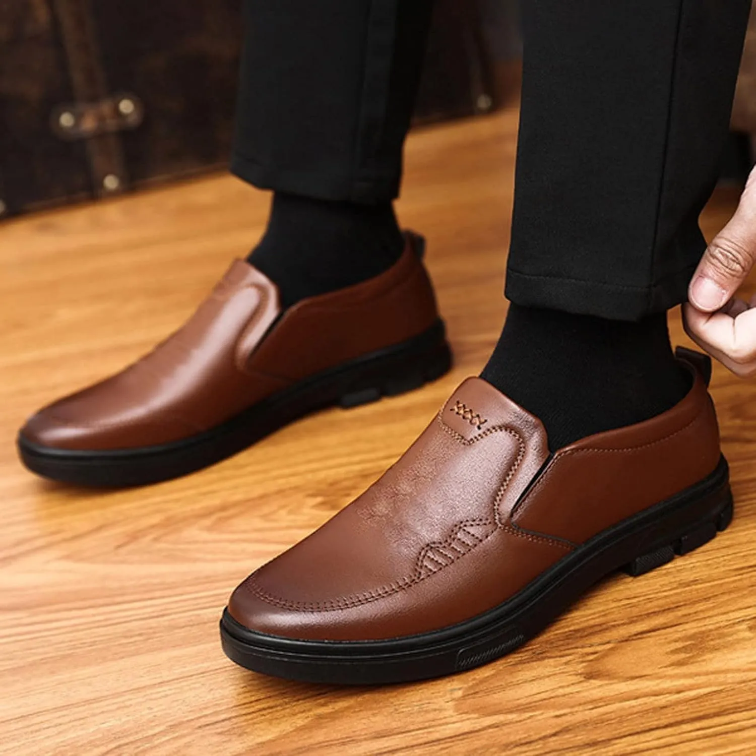 Mens Classic Dress Mesh Sneakers Oxfords for Men Business Modern Lace-Up Lightweight Walking Shoes