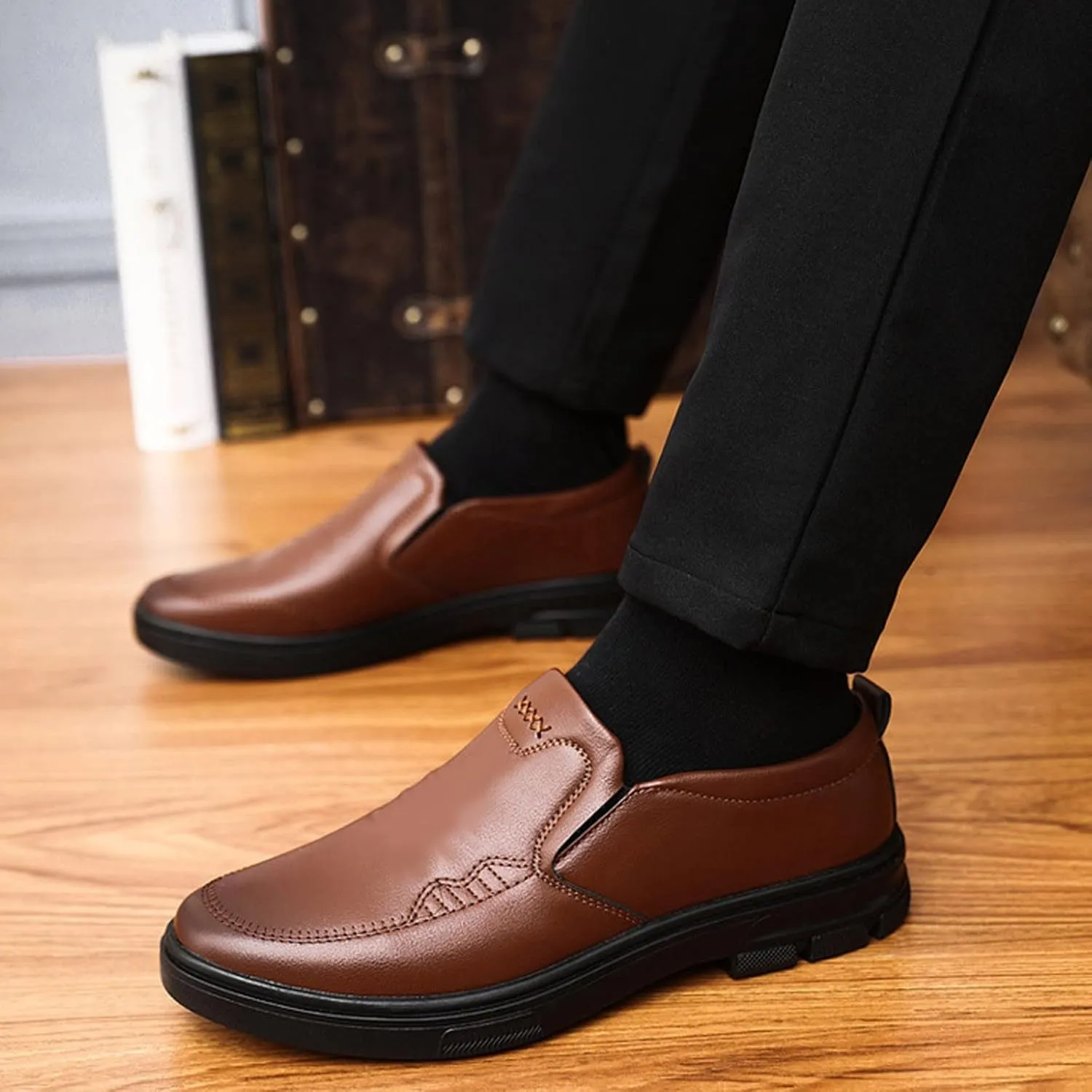 Mens Classic Dress Mesh Sneakers Oxfords for Men Business Modern Lace-Up Lightweight Walking Shoes