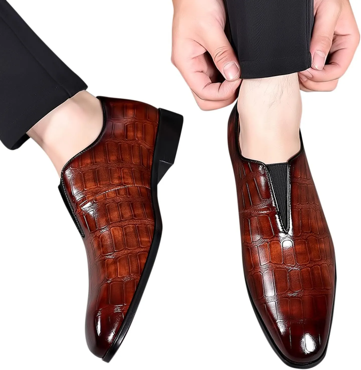 Mens Classic Dress Oxfords Shoes for Men Comfortable Formal Lace-Up Lightweight Walking Shoes