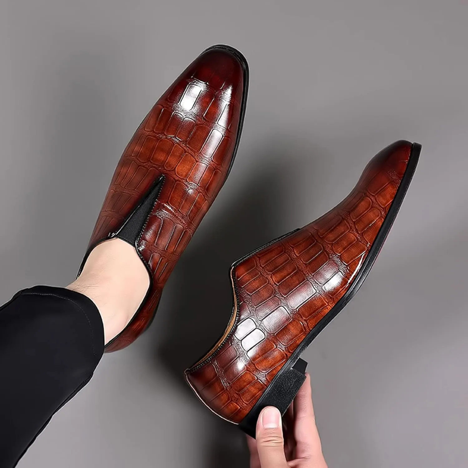 Mens Classic Dress Oxfords Shoes for Men Comfortable Formal Lace-Up Lightweight Walking Shoes