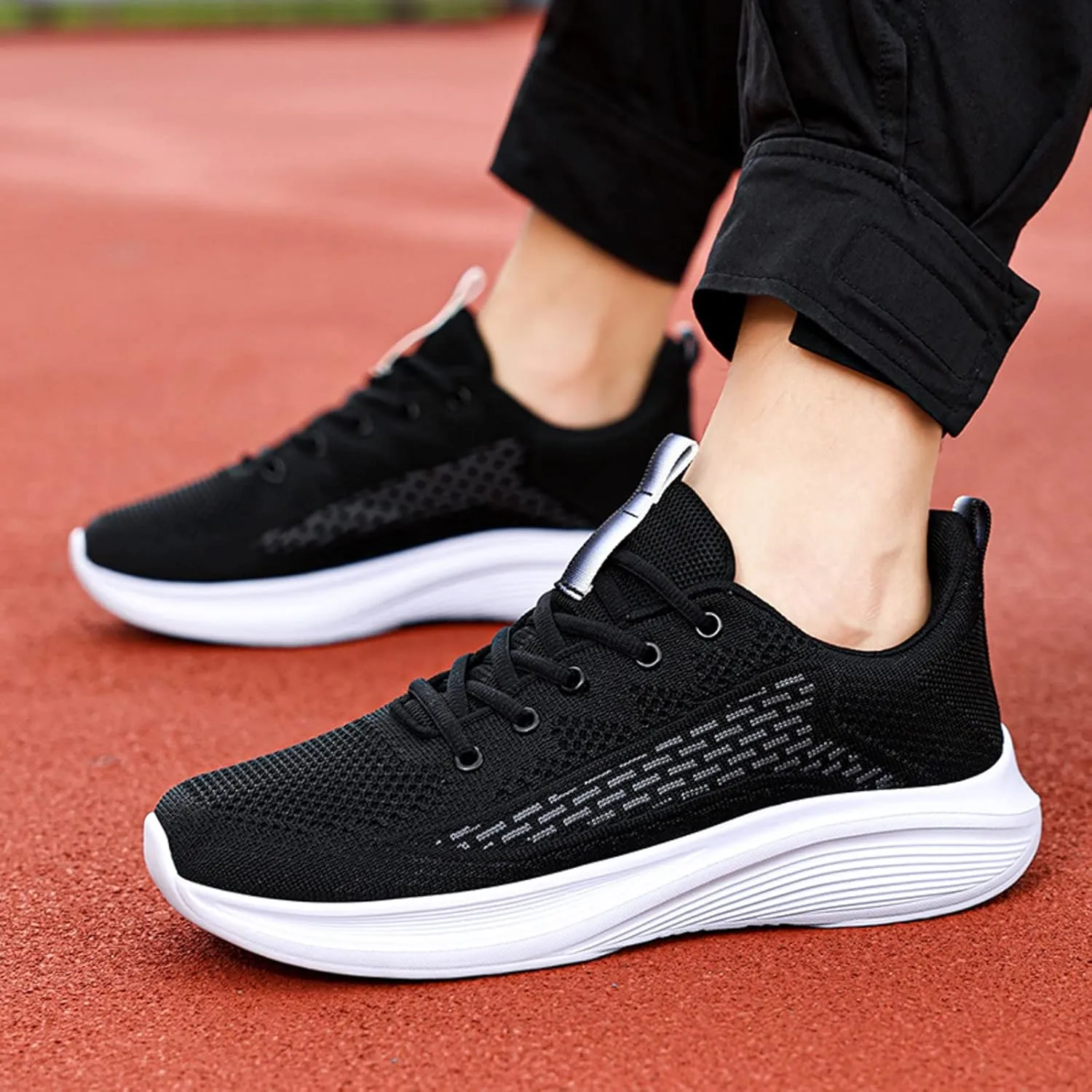 Men's Comfortable Stretch Workout Shoes Business Mesh Breathable Walking Shoe Breathable Lace Up Shoes for Men