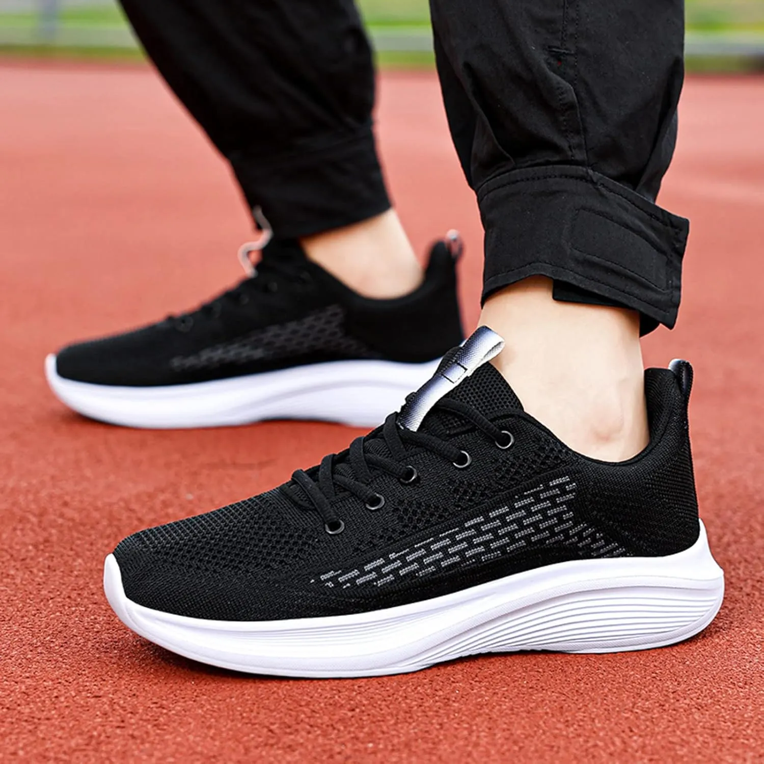Men's Comfortable Stretch Workout Shoes Business Mesh Breathable Walking Shoe Breathable Lace Up Shoes for Men