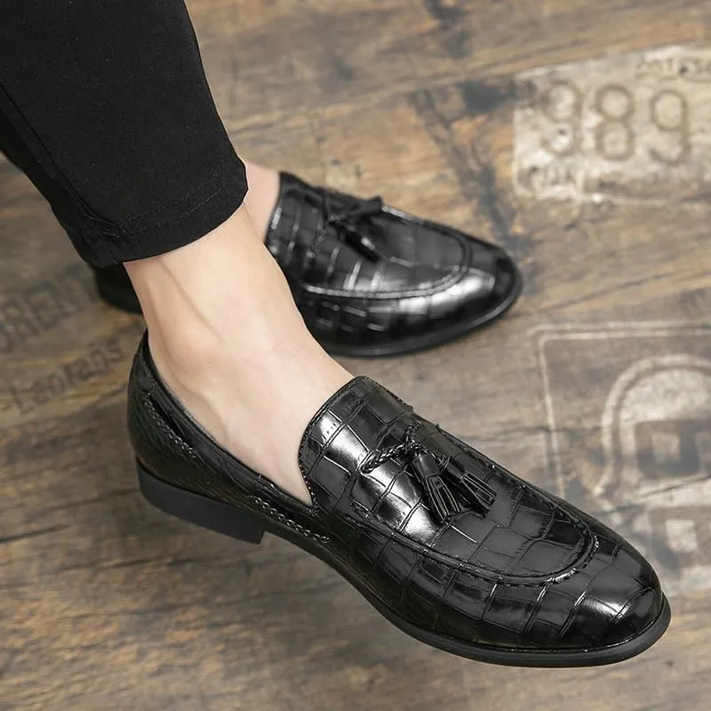 Mens Faux Faux Leather Driver Moccasins Adult Male Loafer Shoes Mens Leather Dress Casual Tassel Loafer Shoe