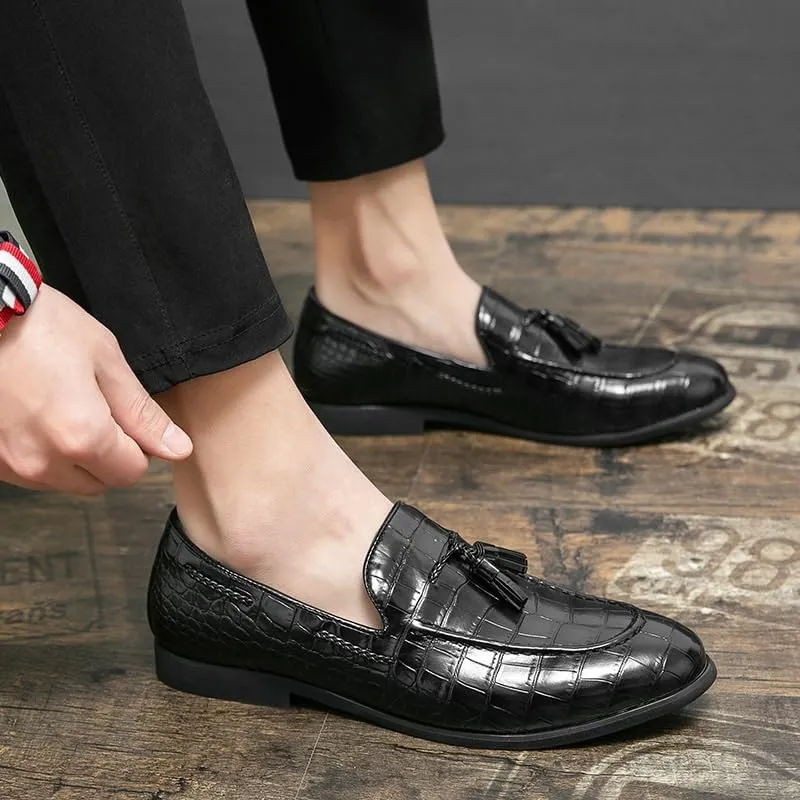 Mens Faux Faux Leather Driver Moccasins Adult Male Loafer Shoes Mens Leather Dress Casual Tassel Loafer Shoe