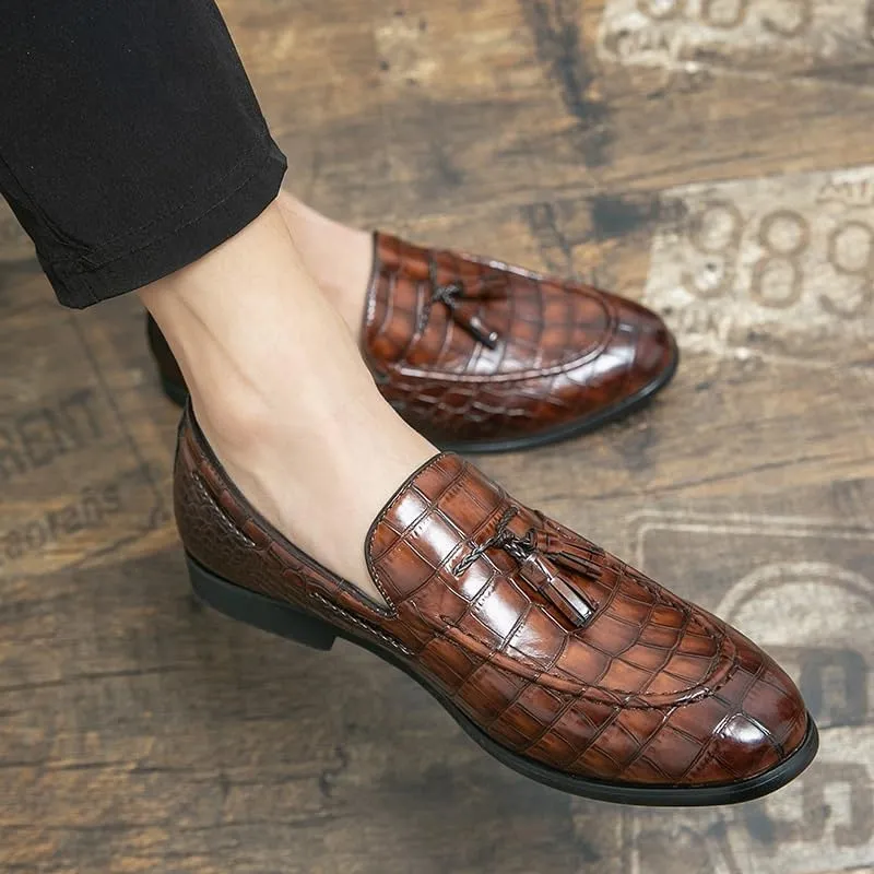 Mens Faux Faux Leather Driver Moccasins Adult Male Loafer Shoes Mens Leather Dress Casual Tassel Loafer Shoe