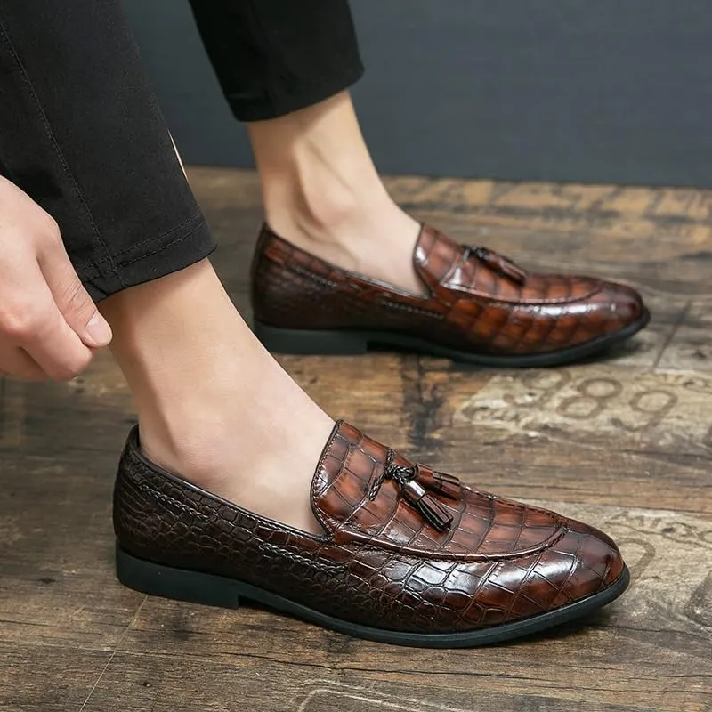 Mens Faux Faux Leather Driver Moccasins Adult Male Loafer Shoes Mens Leather Dress Casual Tassel Loafer Shoe