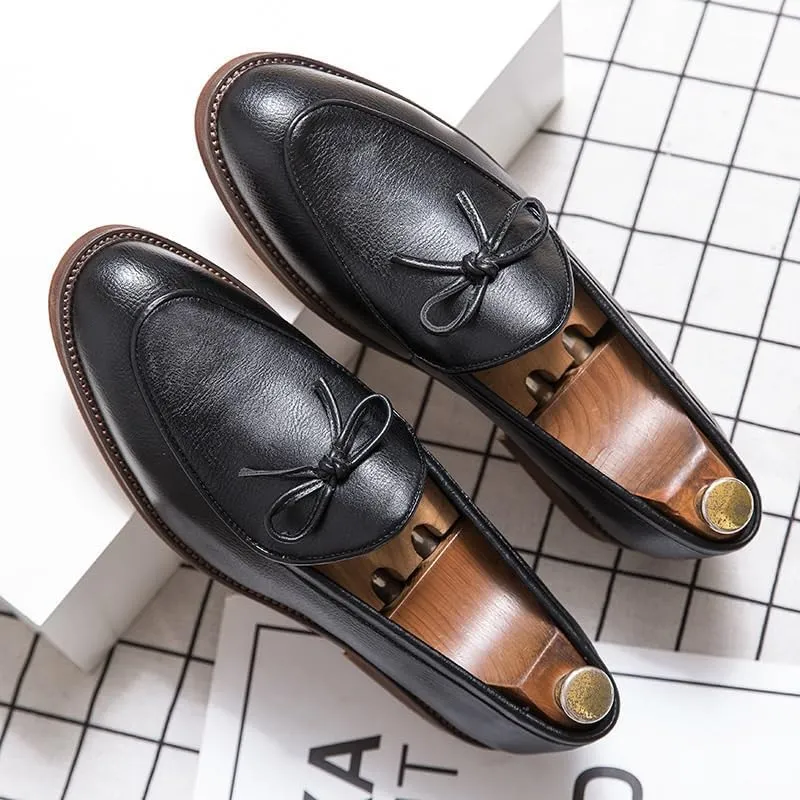 Men's Genuine Leather Tassel Leather Lined Dress Loafers Shoes Business Casual Shoes Soft Breathable Shoes