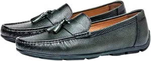 Men's Genuine Leather Tassel Loafers Driving Moccasins Slip On Casual Round Toe Shoes